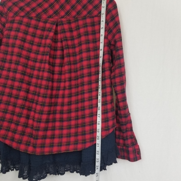 BDG Flannel Peplum Shacket/Shirt - Picture 2 of 7